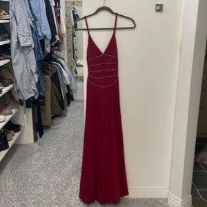 BCBG red beaded gown